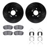 Dynamic Friction Co 8512-21028, Rotors-Drilled and Slotted-Black w/ 5000 Advanced Brake Pads incl. Hardware, Zinc Coated 8512-21028